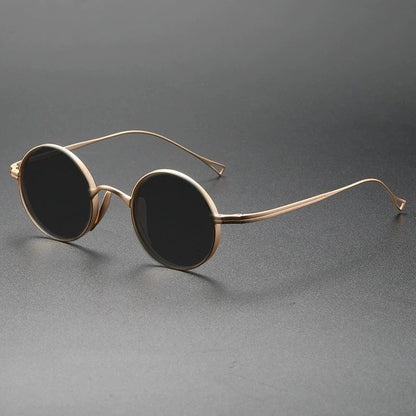 Ultra Light Pure Titanium Myopia Sunglasses Men Vintage Designer Small Round Frame Sunglasses Women Retro Luxury Brand Eyewear