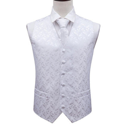 Green Suit Vest Men Paisley Waistcoat Plaid Silk Tie Handkerchief Cufflinks for Wedding Summer Vests Tuxedo MJ-2004 Barry.Wang