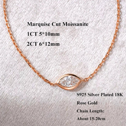1/2CT Bezel Set Pear Oval Cut Moissanite Solitaire Link Bracelet Women S925 Silver Dainty Diamond Bridal Wrist Chain Gift