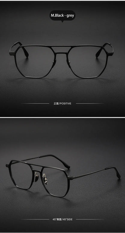 Large Frame Aluminum Frame Titanium Business Anti-Blue Light Reading Glasses Men Ladies Customizable Prescription ZY-20239