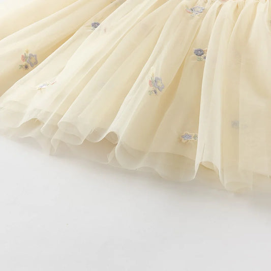 Summer Girls Baby Princess Dress Charm Elegant Cute Mesh Embroidered Floral Dress Party Gentle Outdoor DB2250967