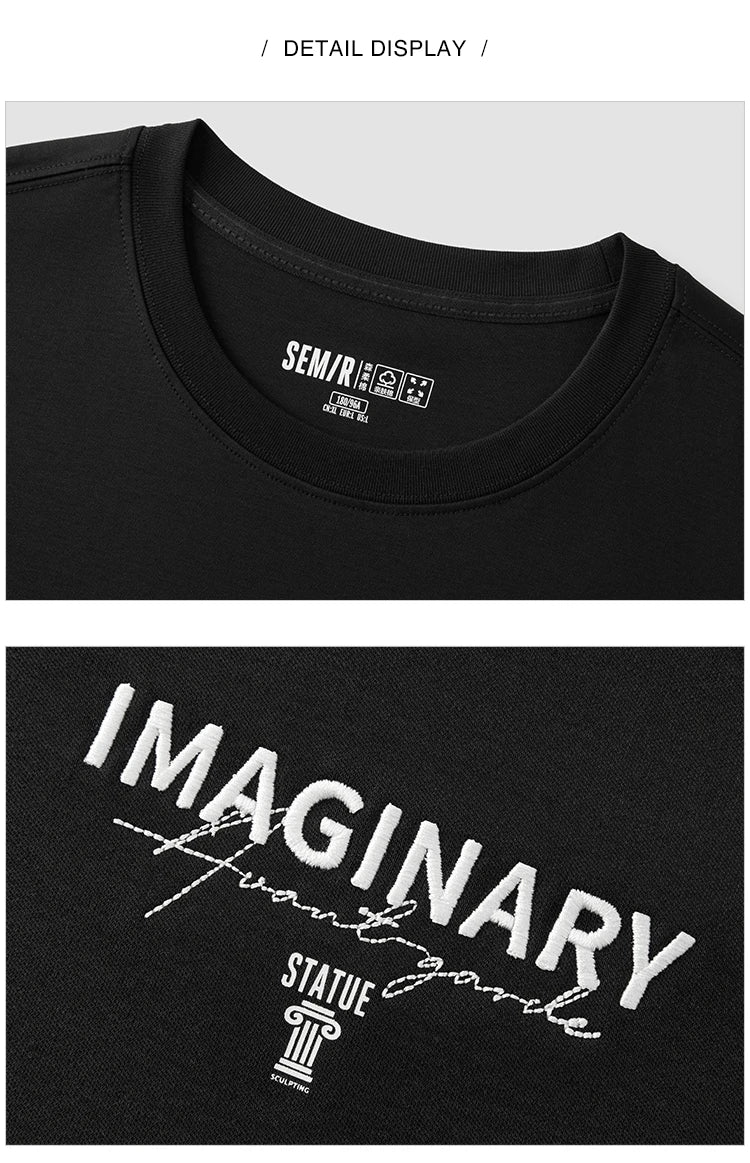 Men Tshirt Soft Print Letter Embroidered Crew Neck 2026 Summer Casual Style Comfortable Fashion Breathable All Match Top
