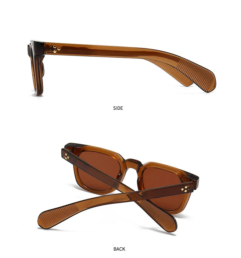 2026 Luxury Square Men Wmen Sunglasses Fashion Gradient Driving Shades Eyewear Vintage Green Trendy Rivets Sun Glasses UV400