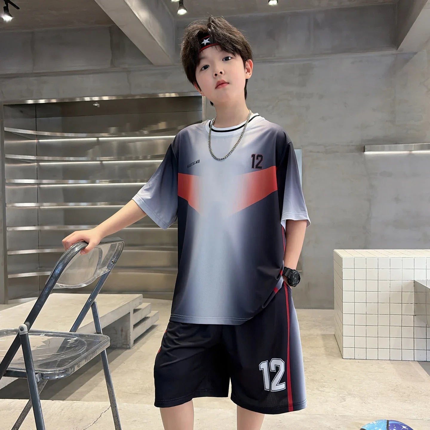 2026 New Summer Children Sports Suit Basketball T-shirt And Shorts Clothing Set for Teen Boys Age 6-16 Years Kids Sporty Jersey