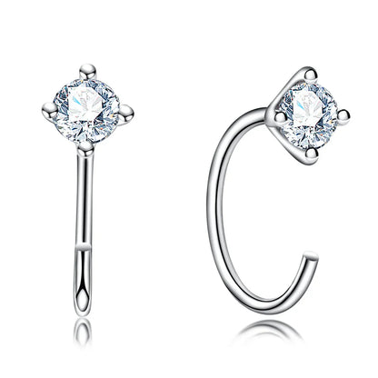 4mm D Color Moissanites Classic Hoop Earrings for Women 925 Sterling Silver Jewelry 18K Gold Plated Earring Wholesale