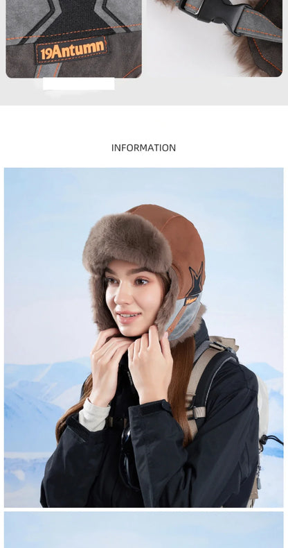 Russian Hat Men Women New Thick Warm Autumn Winter Fur Hat Male Female Windproof Snow Ski Trapper Earflap Cap Bomber Hat