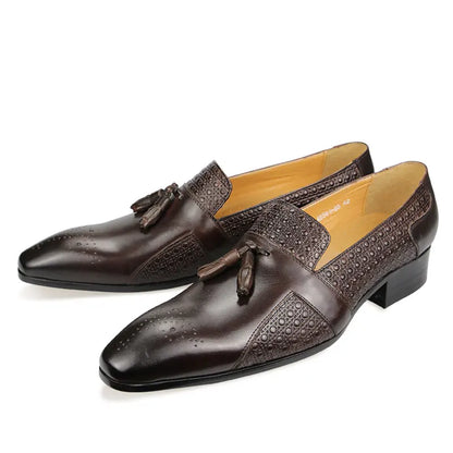 New Leather Casual Shoes Mens Summer One-Step Loafers Dress Wedding Leather Luxury Groom Wedding Men Italian Style Oxford Shoes