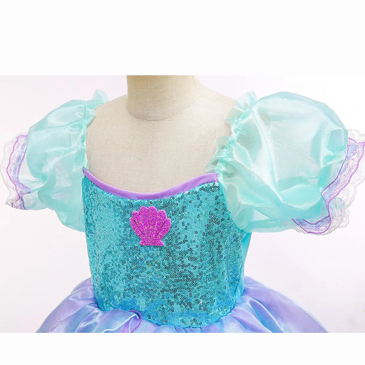 Summer Girl Mermaid Dress For Children Birthday Party Princess Cosplay Costume Ariel Halloween Fantasy Dress Summer Elegant Gown