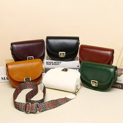 New Style Genuine Leather Women's Small Bag Vegetable Tanned Cow Leather Single Shoulder Bag Lady Popular Messenger Purse