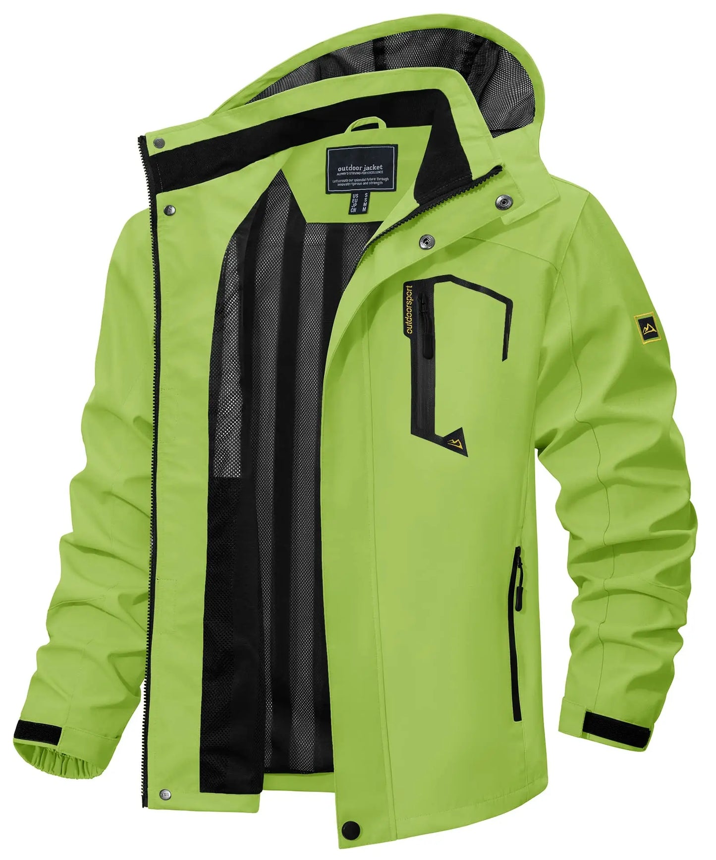 Spring Autumn Lightweight Jackets Mens Mesh Lined Waterproof Rain Jacket Outdoor Fishing Hiking Jacket Male Windbreaker