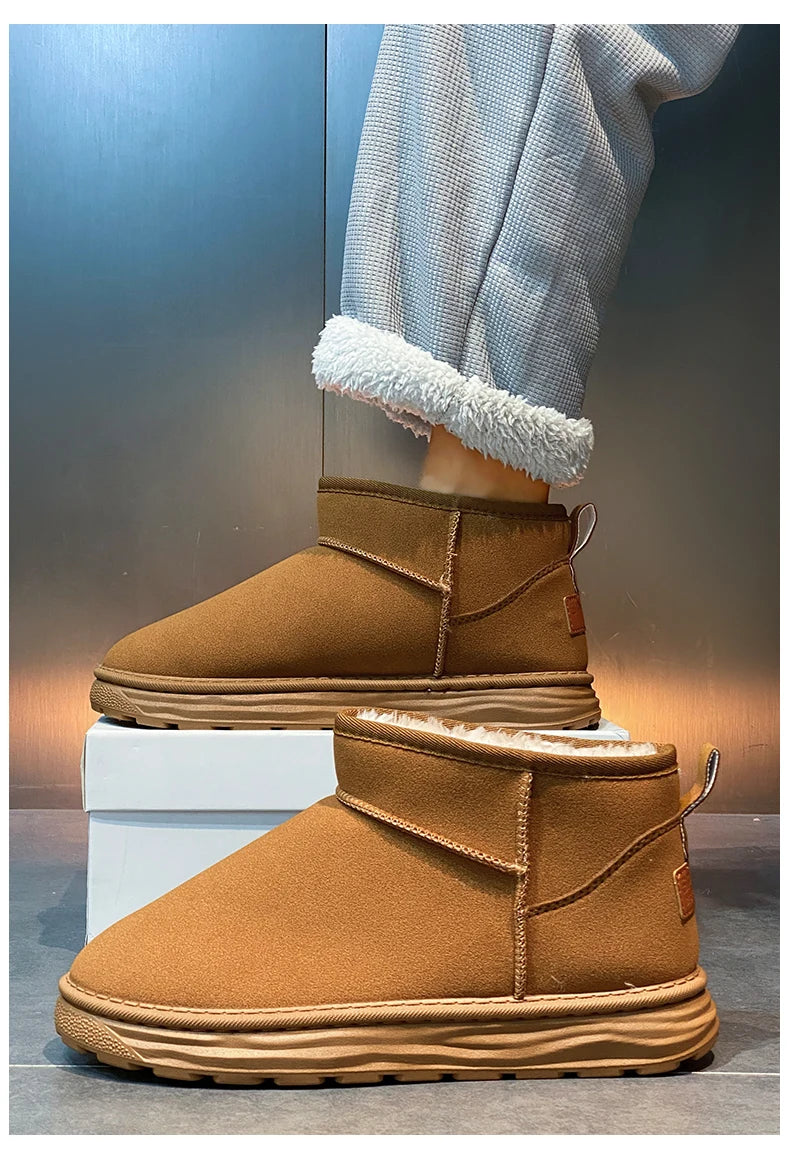2025 Winter Snow Boots for Men New Fashion Australia Boots 39-47 Classic Top Quality Suede Leather Ankle Boots Warm Mens Shoes