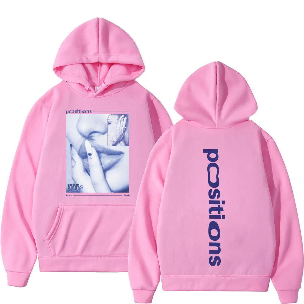 Ariana Grande Positions Album Retro Graphichoodie Men Women Aesthetic Trendy Pullover Long-sleeved Oversized Casual Sweatshirt