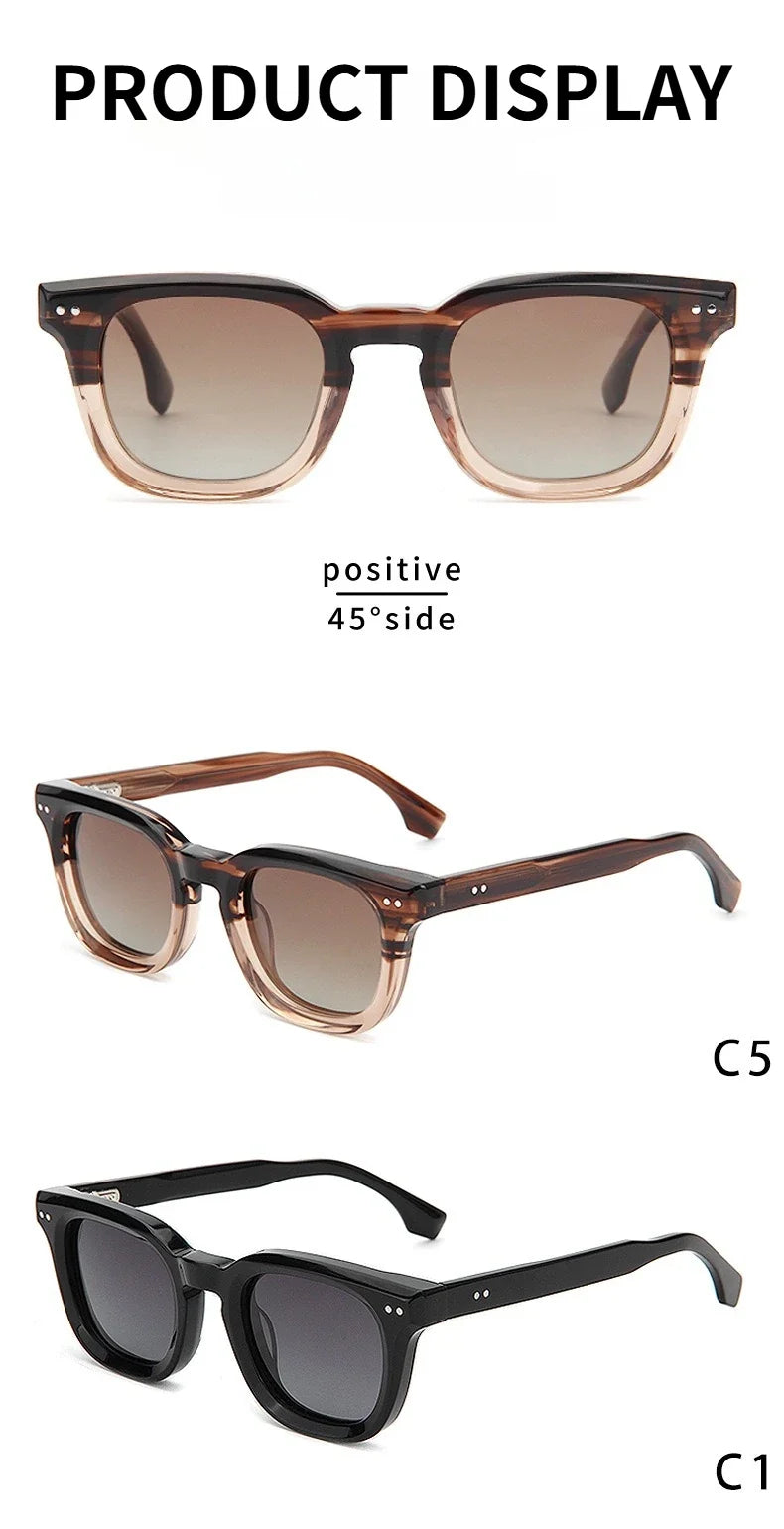 High Quality Acetate Men Polarized Sunglasses Women Tourism Driving Sun Protection UV400 Sun Glasses Support Prescription Lenses