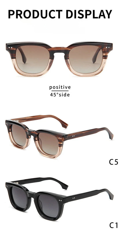 High Quality Acetate Men Polarized Sunglasses Women Tourism Driving Sun Protection UV400 Sun Glasses Support Prescription Lenses