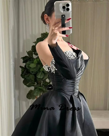 Customized Elegant Satin Women's Evening Gown Elegant Dresses for Women Gala Party Dress Luxurious Simple Evening Wear Prom