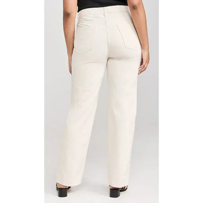Girls Casual Fashion Straight Leg Jeans Female Slim Thin High Waisted Stretch Denim Pants Women Solid Loose Comfortable Trousers