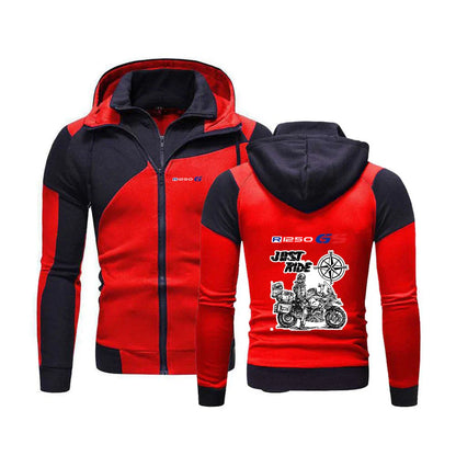 2026  Motorcycle R1250 GS Print Men's New Spring And Autumn Color Matching Hoodie Warm Casual Fashion Jacket Sweatshirts