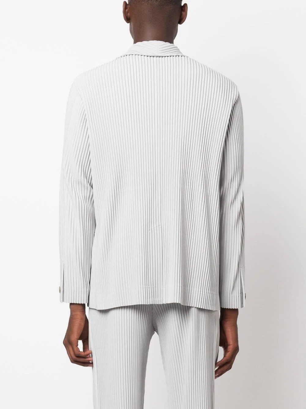 Miyake Pleated Men New Office Black Blazer Luxury High Fashion Suits Partially Lined Autumn Winter Coat