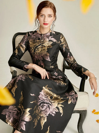 Women's Casual Summer Jacquard Maxi Dress Boho Floral Party Evening Elegant Long A-Line Dress