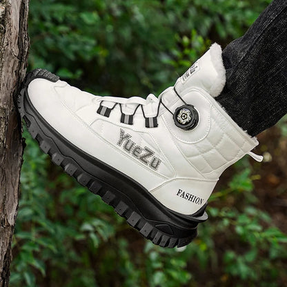 New Winter Oversized Men's Boots Waterproof Cold Resistant Plush and Warm Snow Boots Outdoor Thick Soled Casual Work Boots