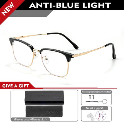 Square Men's Business 8026 Anti-Blue Light Classic Retro Anti-Blue Light Reading Glasses Women Prescription Customized