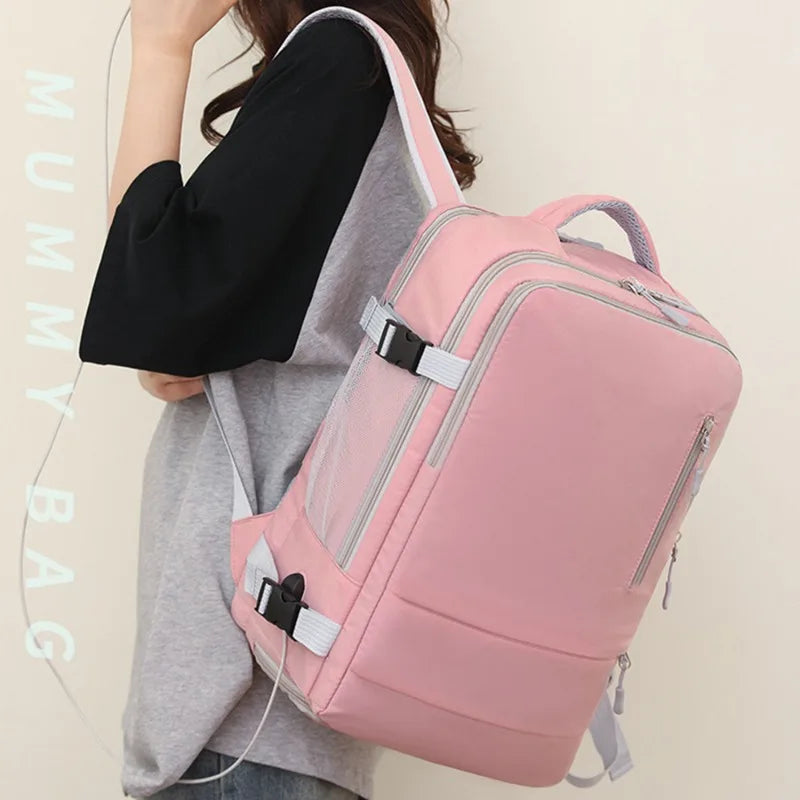 Travel Backpack Women Large Capacity Waterproof Anti-Theft Casual Daypack Bag with Luggage Strap & USB Charging Port Backpacks