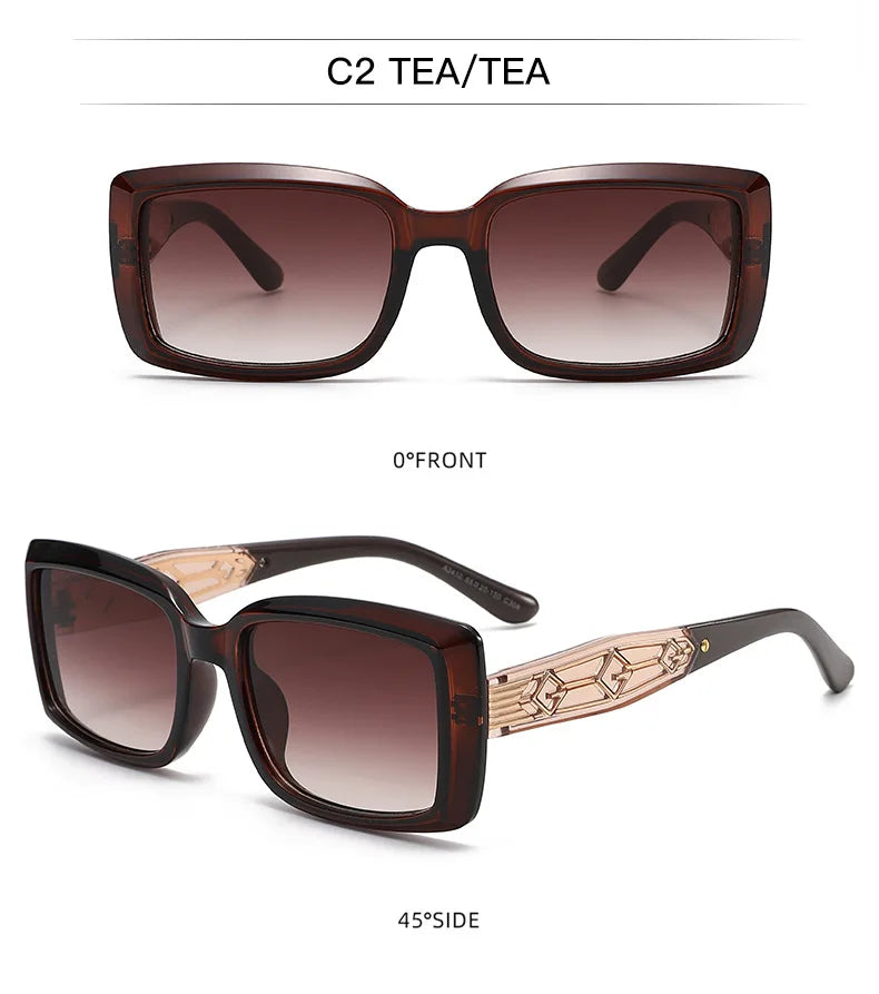 Korean Style Square Sunglasses UV400 Protection Tortoiseshell Shades Fashion Streetwear Men Sun Glasses Eyewear for Women Gafas