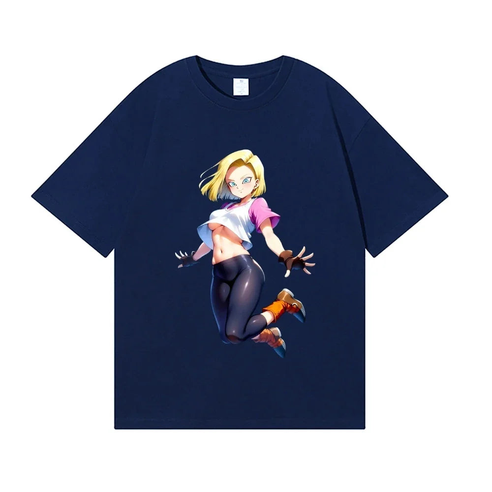Dragon Ball Android 18 Japanese Style Classic Tee High-quality Streetwear Men's Clothing Women Clothing 2026 Summer New T Shirt
