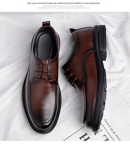Big Size Elevator Shoes Men Leather Shoes Height Increasing Shoes For Man Increase Insole 6-8CM Invisible Heightening Lift Shoes