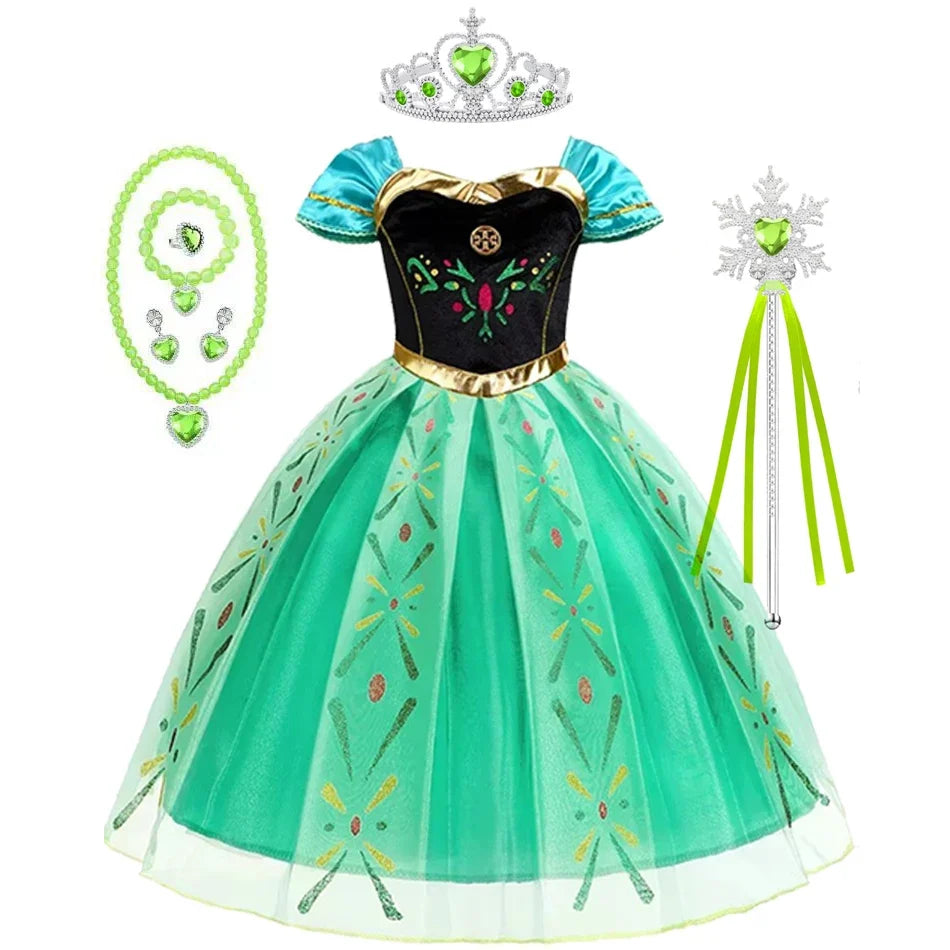 Elsa Dress for Girls Birthday Kids Halloween Carnival Easter Party Dress Up Girls Anna Costume