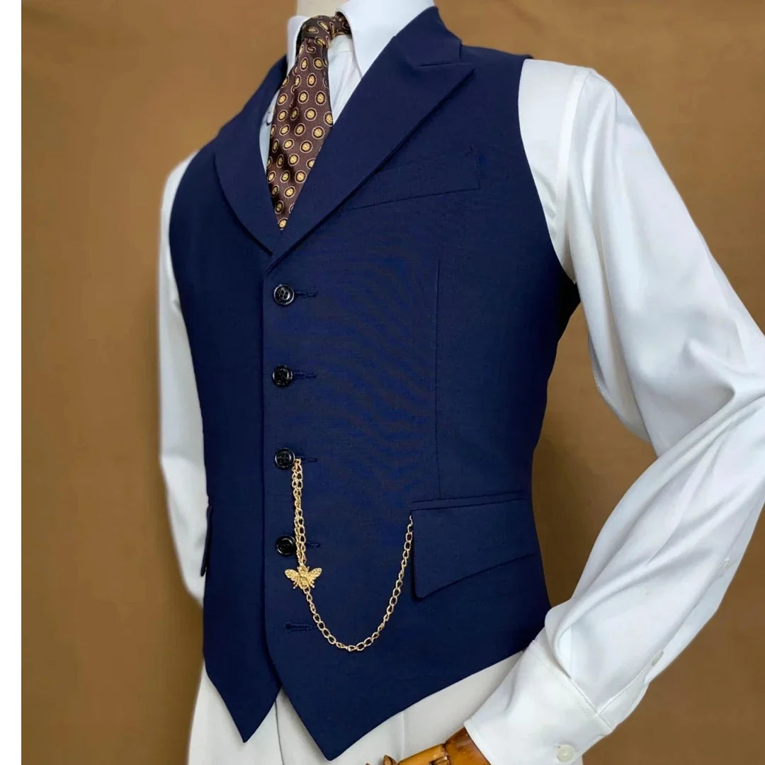 Men Vest White With Lapel Single Breasted Solid Waistcoat For Wedding Banquet Business Work Office Casual Daily Men Suit Vest