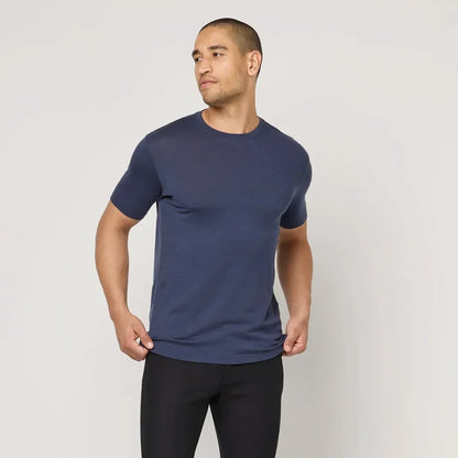 Superfine Merino Wool T shirt Men Base Layer Merino Shirt Wicking Breathable Quick Dry Anti-Odor No-itch Big USA Size