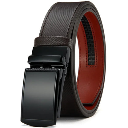 New Mens Belt Automatic Genuine Leather Luxury Belt of Men Male Metal Automatic Buckle Designer High Quality Waist Belt Black