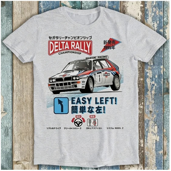2026 New Martini Racing Delta Rally Arcade Funny Gift Tee T Shirt Men's and Women's Same Crew Neck Pure Cotton T-shirt