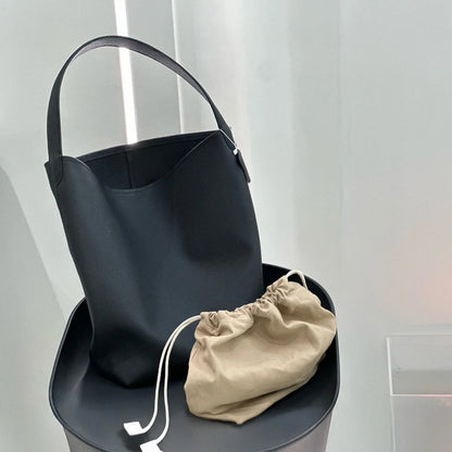 Bucket Bag Large Women's Bag Tote Bag Shoulder Bag Luxury Designer Genuine Leather Handbag Japanese Popular Bag Soft Row