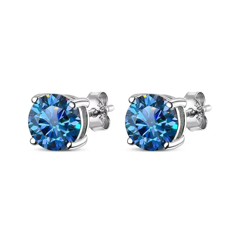 D Color Moissanite Earring S925 Sterling Sliver Plated with 18k White Gold Earring for Women Man Sparkling Fine Jewelry