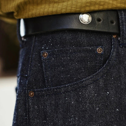 Men Jeans Sanforized Selvedge Raw Denim Denim Jeans for Men Linum Silver Button Cotton Wide Leg Loos Fit