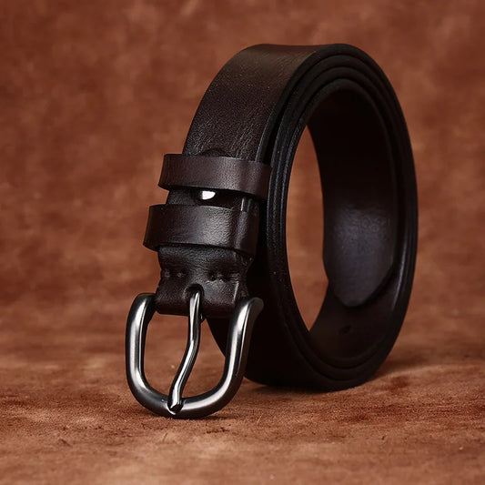 2.8CM Pure Cowhide Genuine Leather for Men's Women High Quality Jeans Needle Buckle Belts Cowboy Fashion Designer Matching Belt