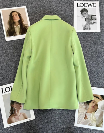 Spring Autumn High Quality Long Sleeve Female Blazer Double Button Jacket Ladies Business Work Wear Formal Coat Women Outerwea