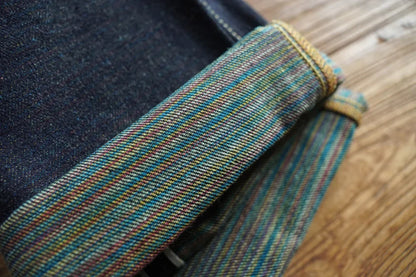 Mens Jeans Rainbow Sanforized Selvedge Denim Jeans Man Python Skin Labels Regular Fit 14 Oz