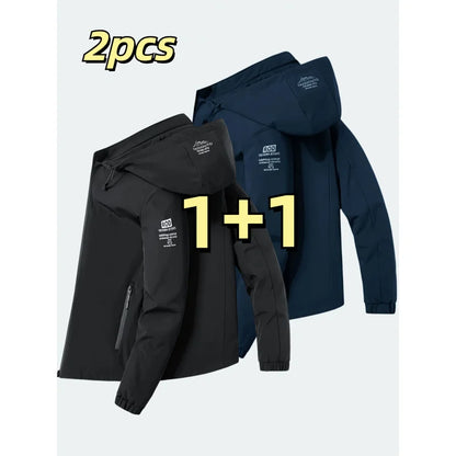 Windproof detachable hooded jacket Korean style trendy loose fashion casual men's jacket