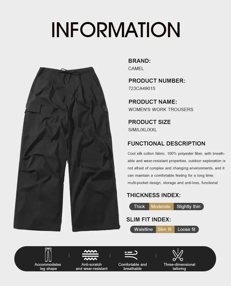 Outdoor Hiking Pants for Women Men's Casual  Trousers 2024 Autumn Sports Pants Loose Functional Overalls  Windproof