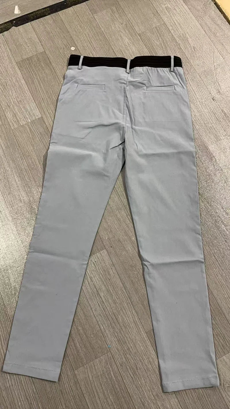 Casual Suit Pants Mens City Work Cotton Trousers Breathable Elastic Waist Pants Spring Autumn Solid Color Slim Versatile Pants