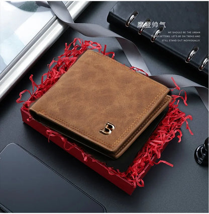 2022 New Fashion PU Leather Men's Wallet With Coin Bag Zipper Small Money Purses Dollar Slim Purse New Design Money Wallet