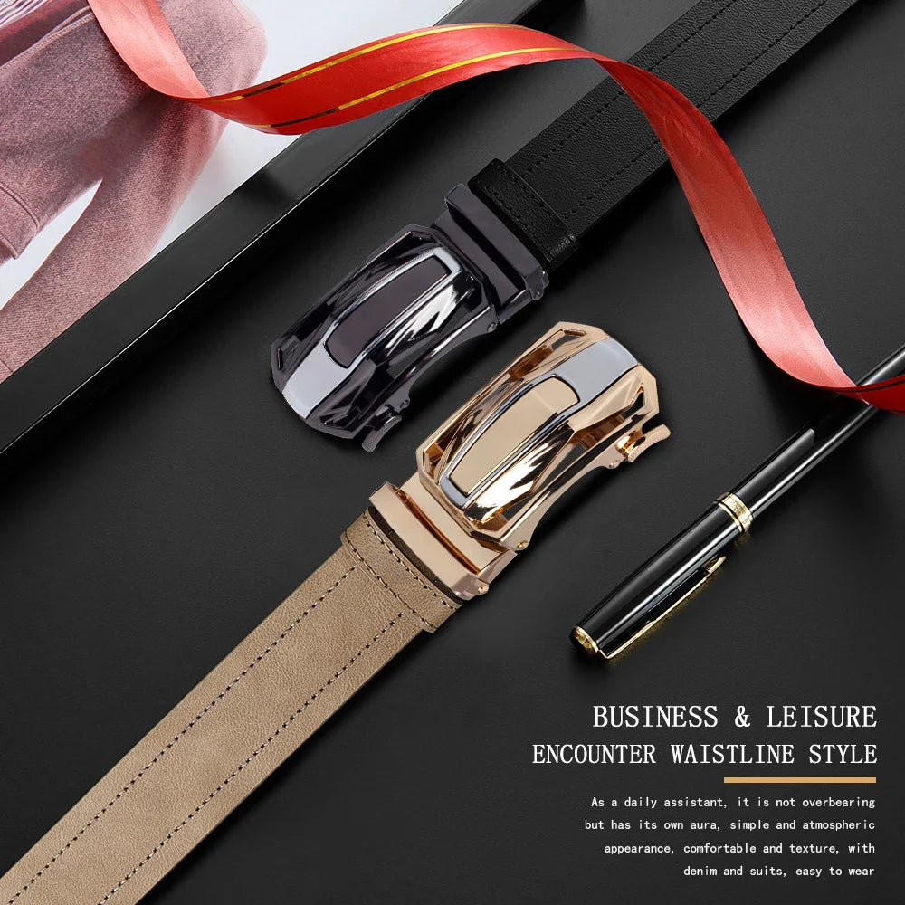 Mens Belt Automatic Metal Alloy Buckle Belt High Quality PU Luxury Belt for Men Belt Strap Male High Quality Designers 105 115cm