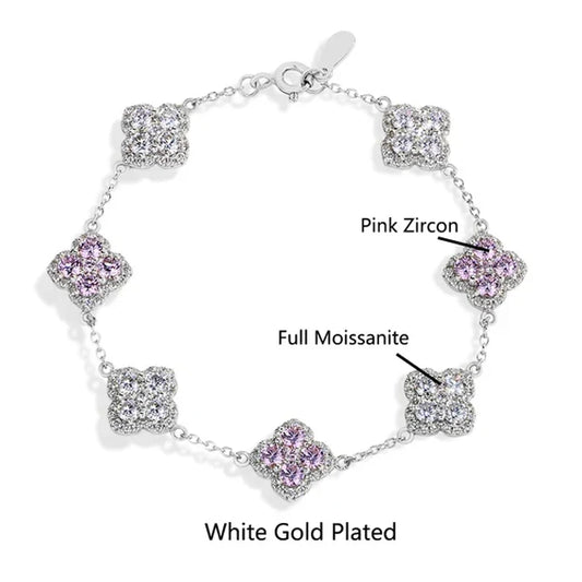 Bracelets S925 en argent sterling avec Moissanite, diamant de laboratoire D VVS1, plaqué or 18 carats pour femme, cadeau de fiançailles