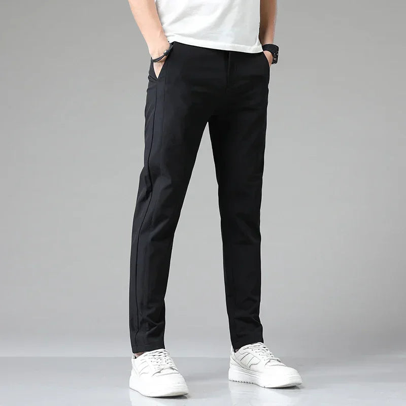 Spring Summer Ultra-thin Men's Stretch Slim Straight Casual Pants High Quality Fashion Breathable Golf Sports Trousers
