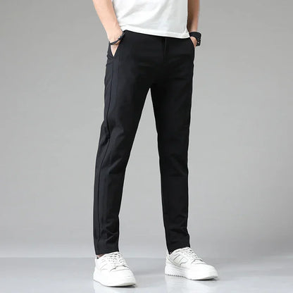 Spring Summer Ultra-thin Men's Stretch Slim Straight Casual Pants High Quality Fashion Breathable Golf Sports Trousers