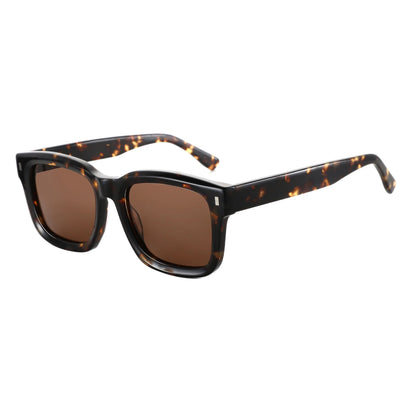 2026 Classic Design Polarized Sunglasses Unisex Handmade Acetate Thick Frame Sun Glasses Male Trend Square Shades