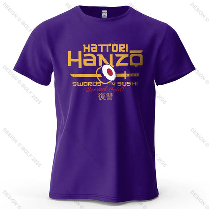 Hattori Hanzo Printed Men's T-Shirt 100% Cotton Oversized Anime Fashion Graphic Tees for Women Tops Streetwear Cultural Apparel